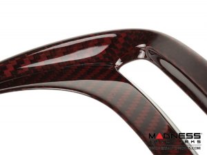 FIAT 500 Rear Bumper Side Duct Trim Piece Set - Carbon Fiber - Red Candy